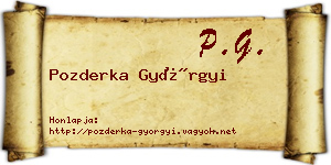 Pozderka Györgyi névjegykártya