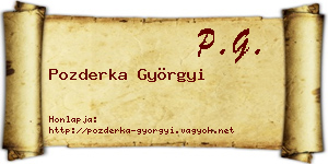 Pozderka Györgyi névjegykártya